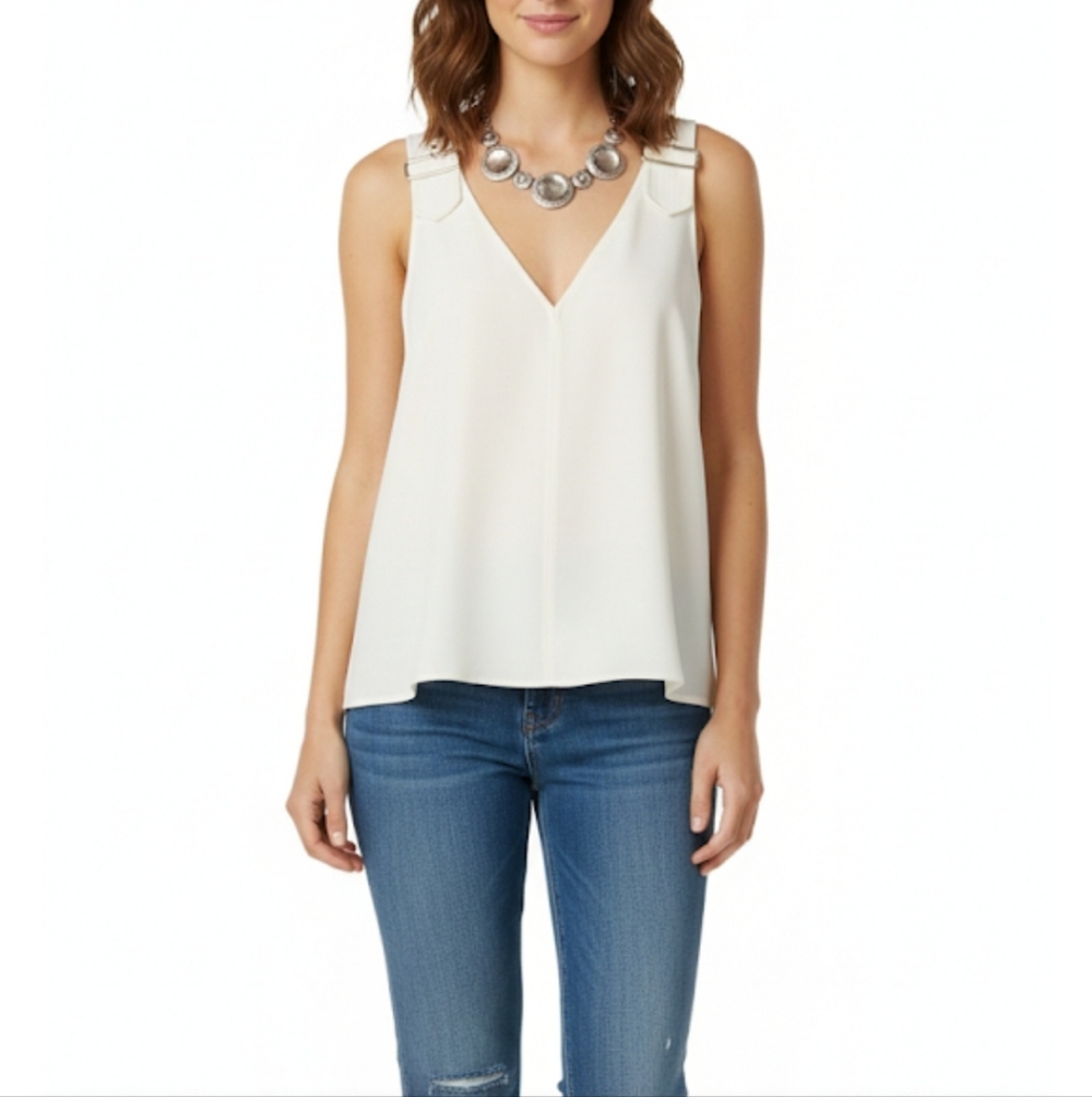 ALC Cream  Tank Top with Buckles Size 8